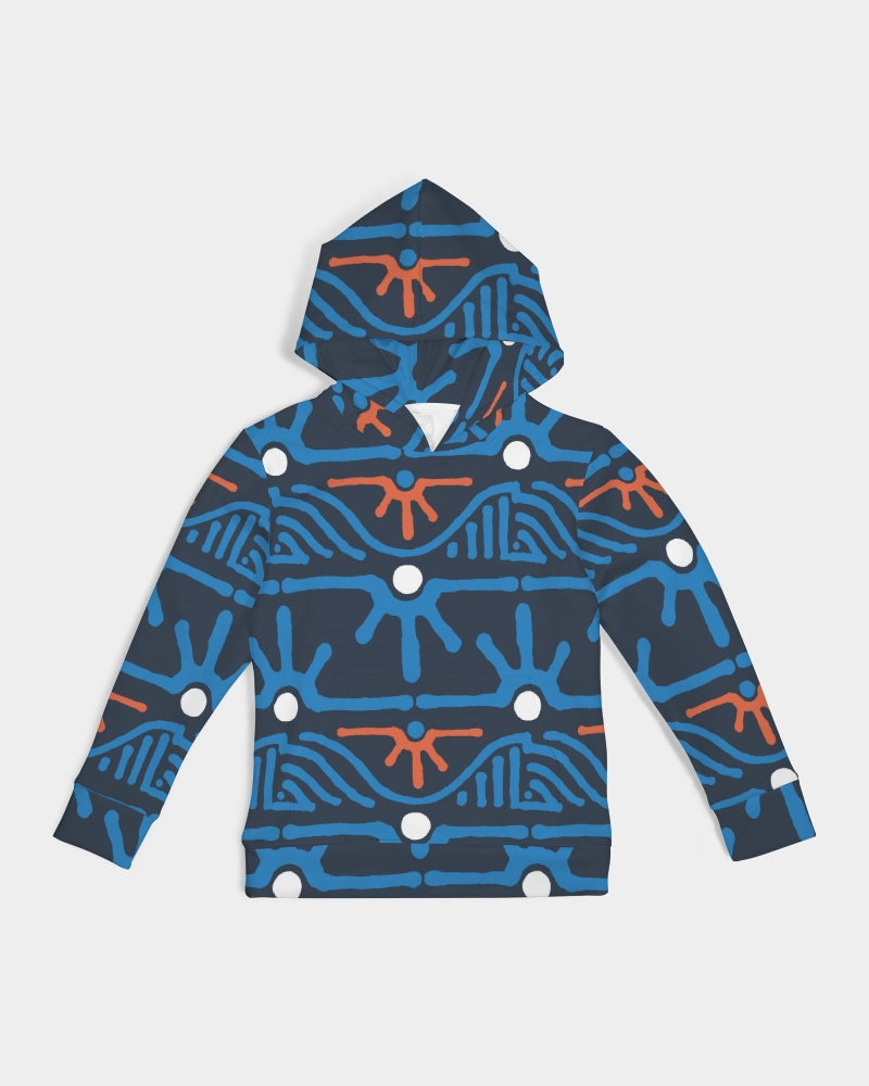 Hand Made Tribal Pattern Dark Blue Kids Hoodie DromedarShop.com Online Boutique