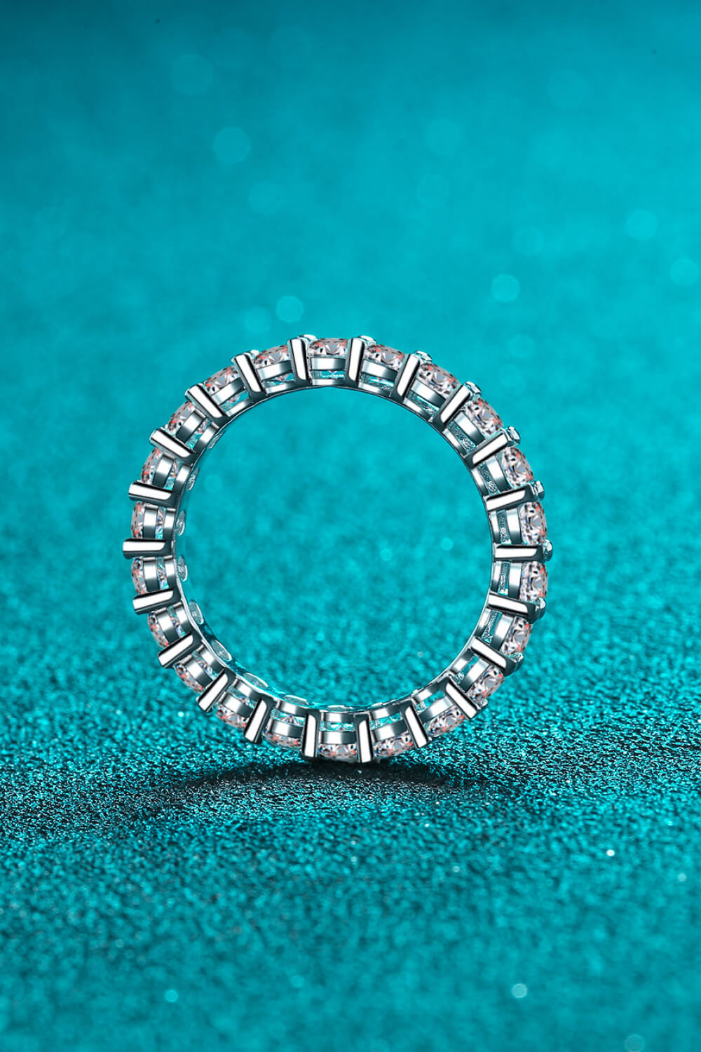 Moissanite Rhodium-Plated Ring - DromedarShop.com Online Boutique