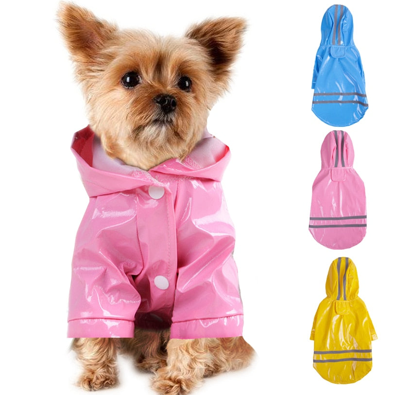 Puppy Pet Rain Coat Hoody Waterproof Jackets PU DromedarShop.com Online Boutique