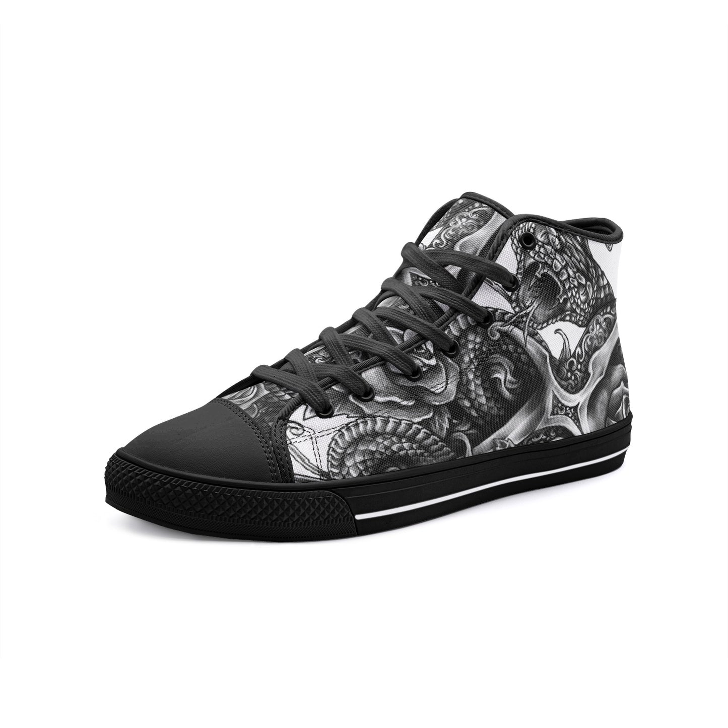 Dagger and Snake Unisex High-Top Canvas Shoes DromedarShop.com Online Boutique