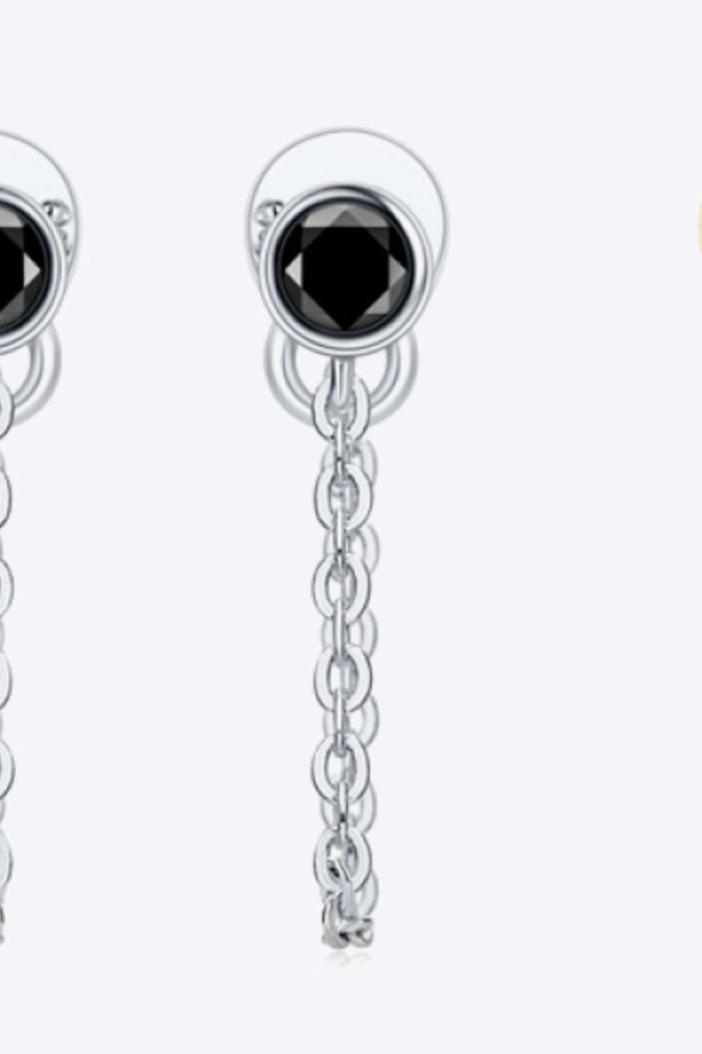 Inlaid Moissanite Chain Earrings - DromedarShop.com Online Boutique