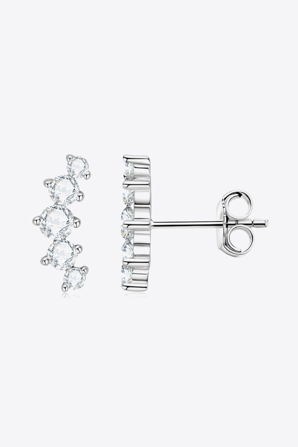 All You Need Moissanite Platinum-Plated Earrings - DromedarShop.com Online Boutique