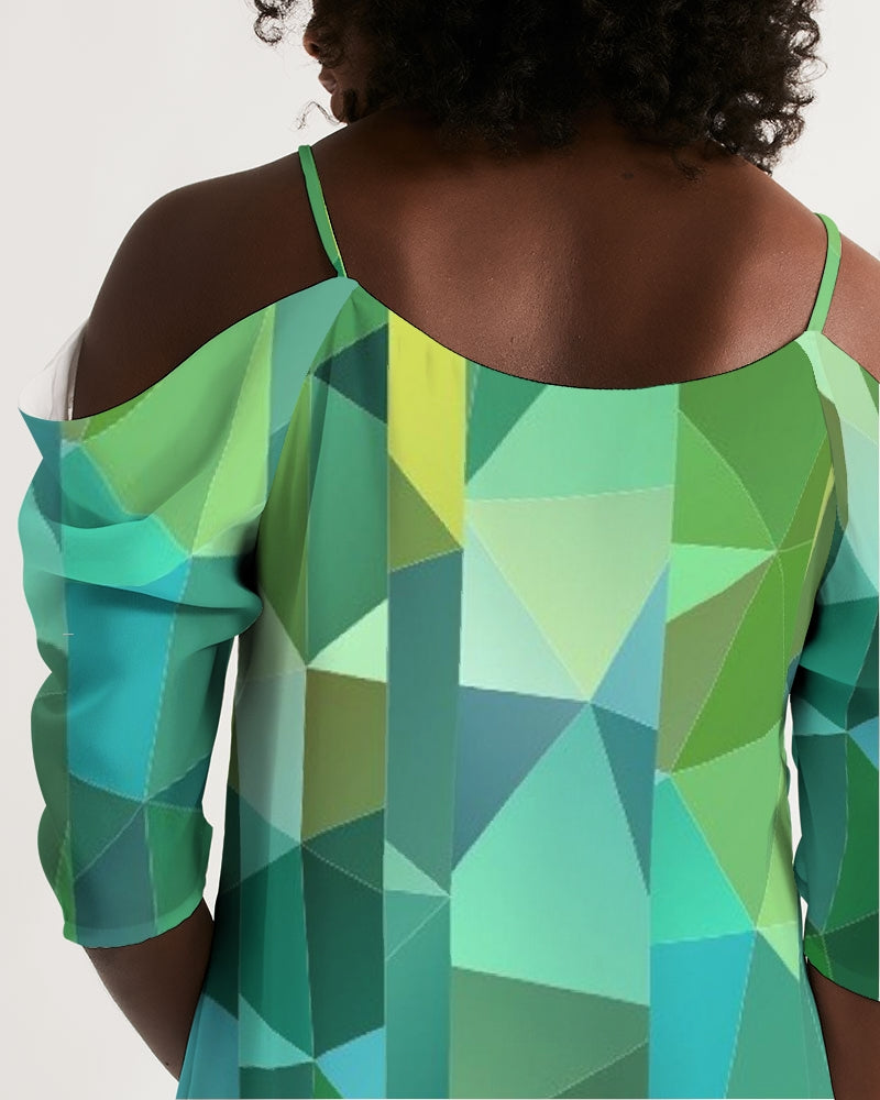 Green Line 101 Women's Open Shoulder A-Line Dress DromedarShop.com Online Boutique