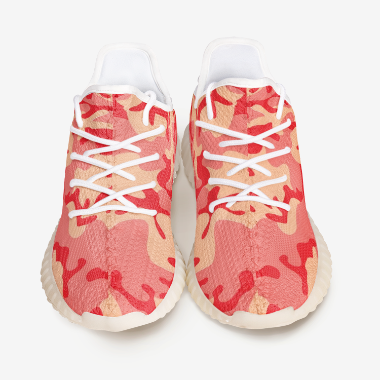 Red Coral Camouflage Unisex Lightweight Sneaker YZ Boost DromedarShop.com Online Boutique