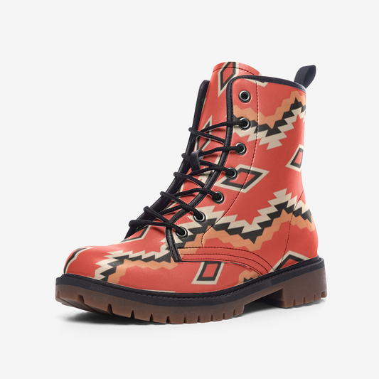 Native American Orange Casual Leather Lightweight Unisex Boots DromedarShop.com Online Boutique