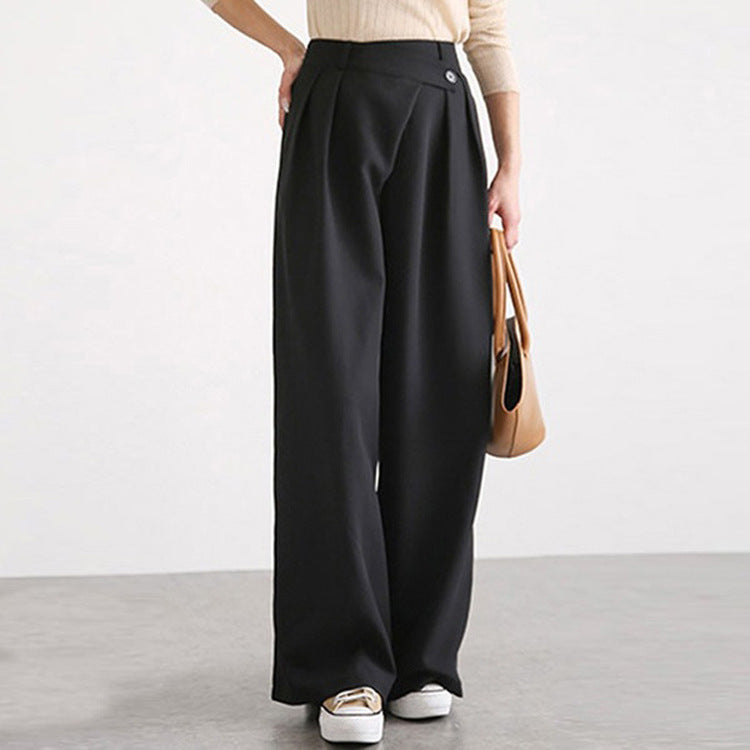 Women's Fashion Personality Irregular Belt Design Wide Leg Pants - DromedarShop.com Online Boutique