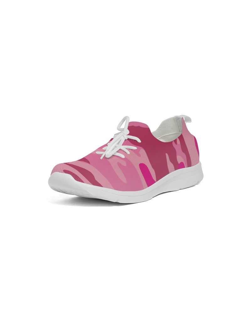 Pink  3 Color Camouflage Women's Lace Up Flyknit Shoe DromedarShop.com Online Boutique