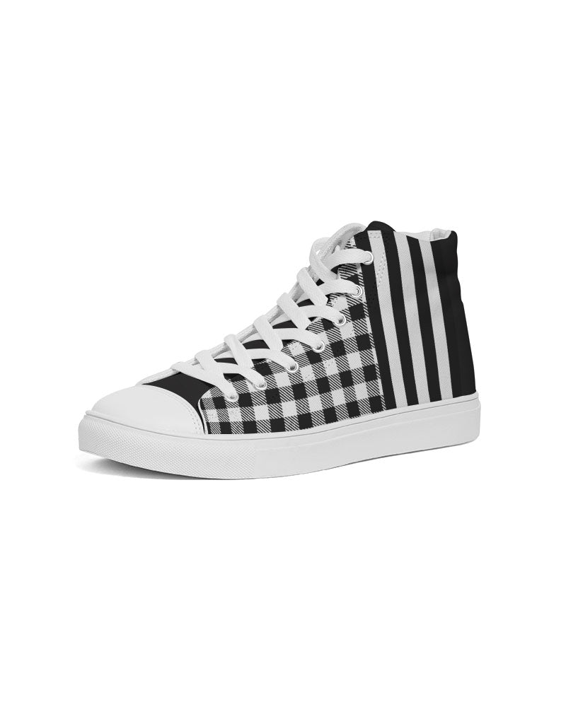 Checkerboard Men's Hightop Canvas Shoe DromedarShop.com Online Boutique