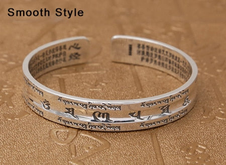 S999 sterling silver Buddha Scripture Mantra Bracelet DromedarShop.com Online Boutique