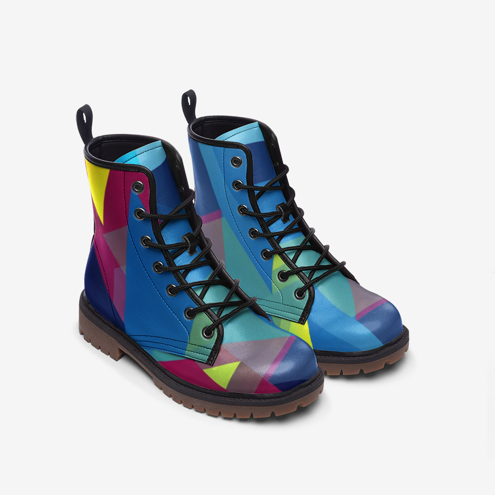 Colored Triangles Casual Leather Lightweight Unisex Boots DromedarShop.com Online Boutique
