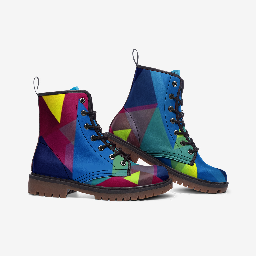Colored Triangles Casual Leather Lightweight Unisex Boots DromedarShop.com Online Boutique