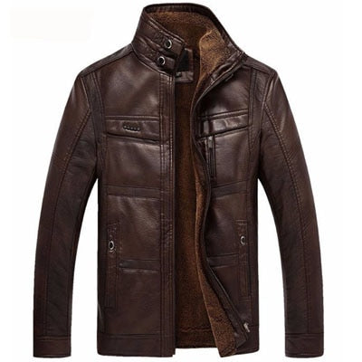 Men Winter PU Leather Jacket DromedarShop.com Online Boutique