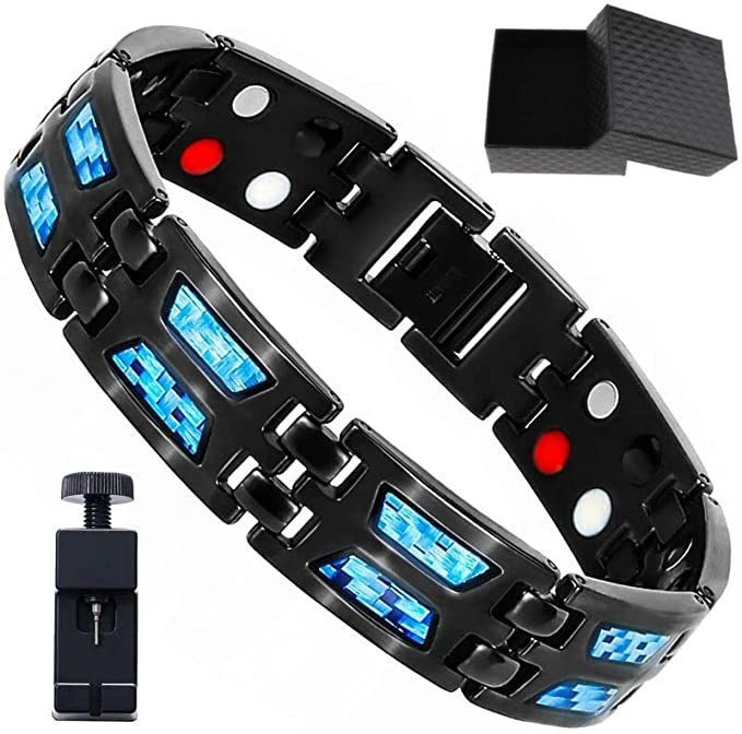Carbon Fiber and Titanium Wide Magnet Unisex Bracelet - DromedarShop.com Online Boutique