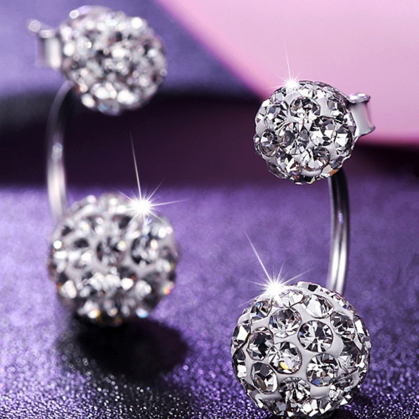 Women 's Luxury  Crystal Ball  Earrings DromedarShop.com Online Boutique
