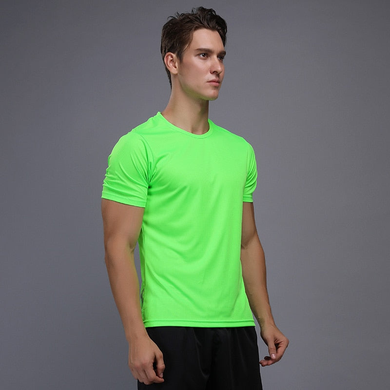 Men Quick Dry T-Shirts Running Slim Fit Tops Tees DromedarShop.com Online Boutique