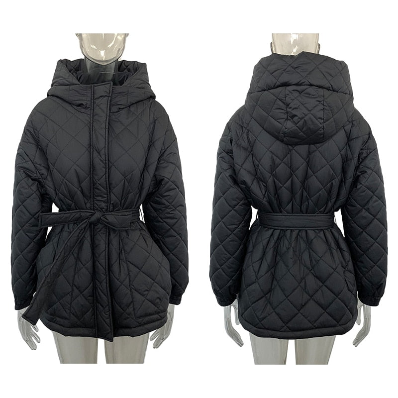 Women Solid Casual Short Hooded Jacket DromedarShop.com Online Boutique