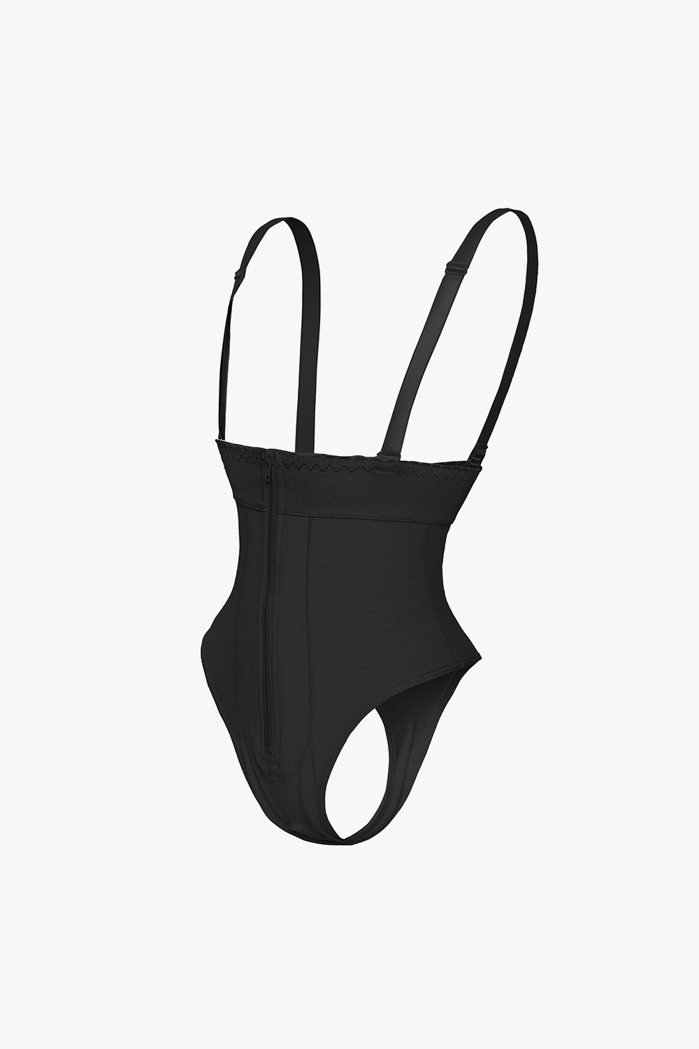Full Size Adjustable Strap Zip-Up Shaping Bodysuit - DromedarShop.com Online Boutique