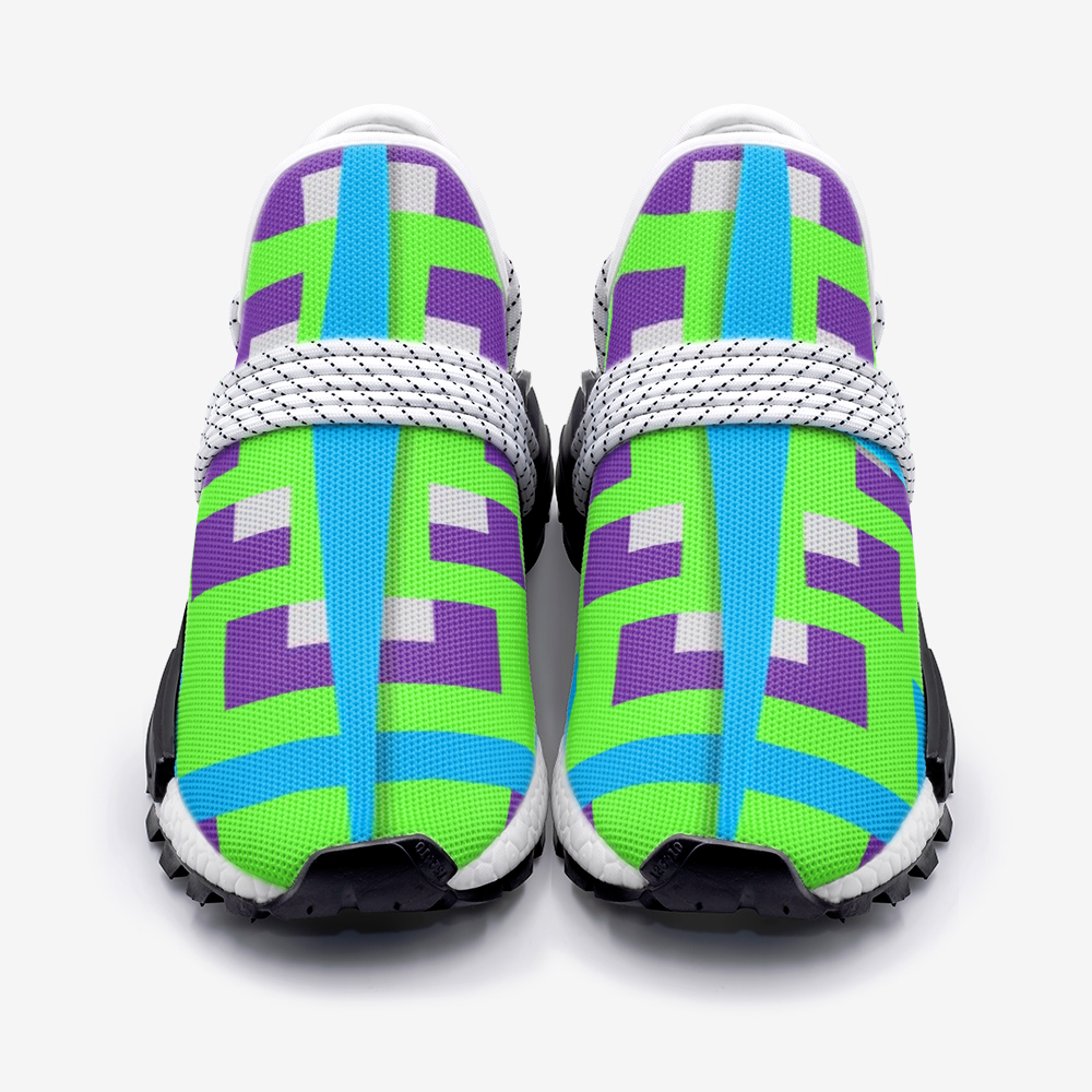 Aztec Blue Purple Green pattern  Unisex Lightweight Sneaker S-1 Boost DromedarShop.com Online Boutique