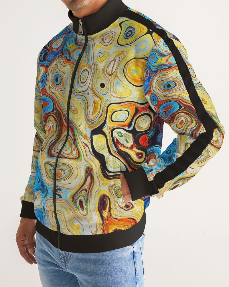 You Like Colors Men's Stripe-Sleeve Track Jacket DromedarShop.com Online Boutique