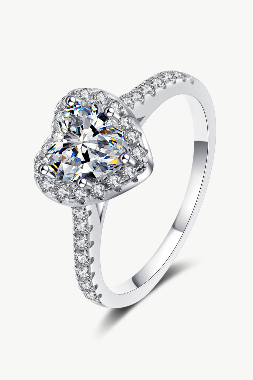 1 Carat Moissanite Heart-Shaped Ring - DromedarShop.com Online Boutique