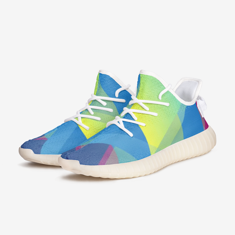 Abstract Colorful Triangle Unisex Lightweight Sneaker YZ Boost DromedarShop.com Online Boutique