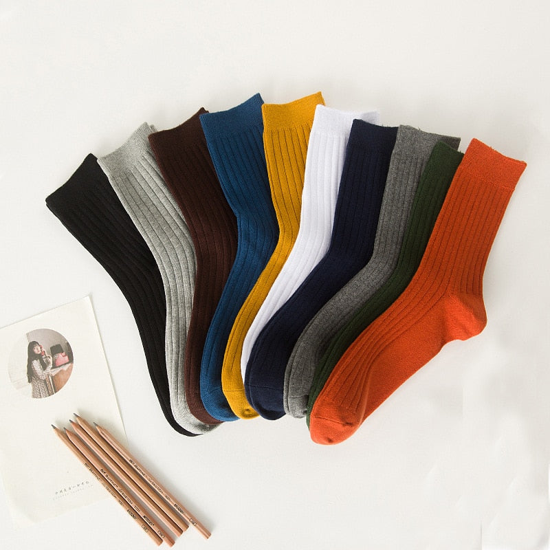 Unisex cotton solid color crew sock DromedarShop.com Online Boutique