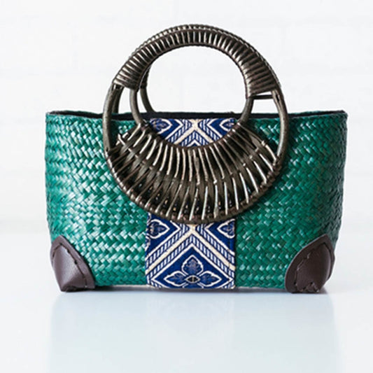 Thai women's handbag retro fashion hand rattan grass package travel beach bag DromedarShop.com Online Boutique