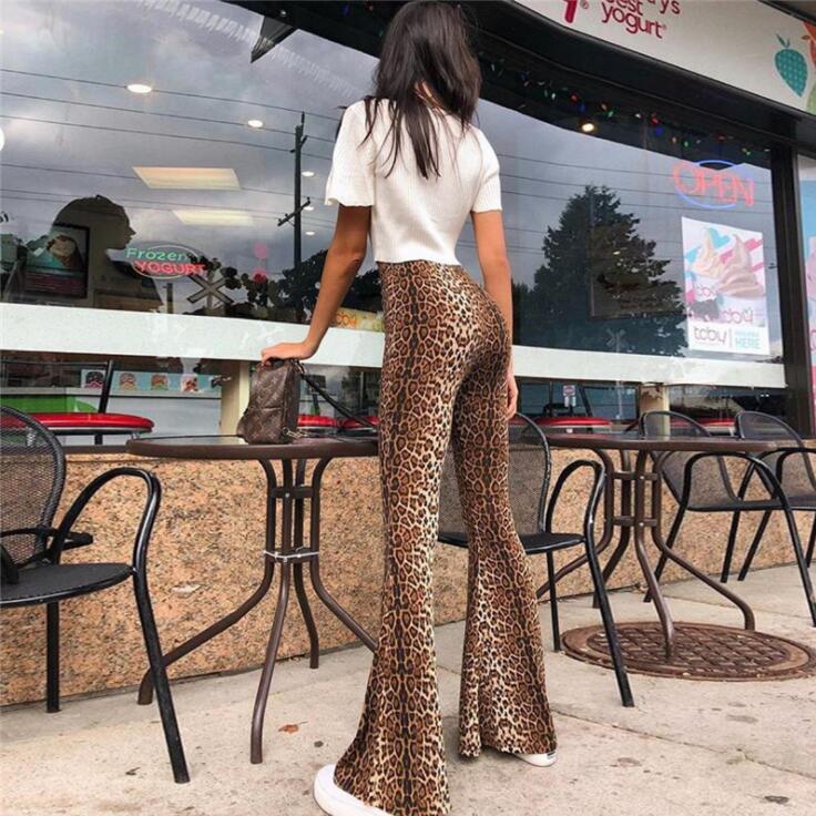 Women Winter Leopard Print Flare Pants - DromedarShop.com Online Boutique