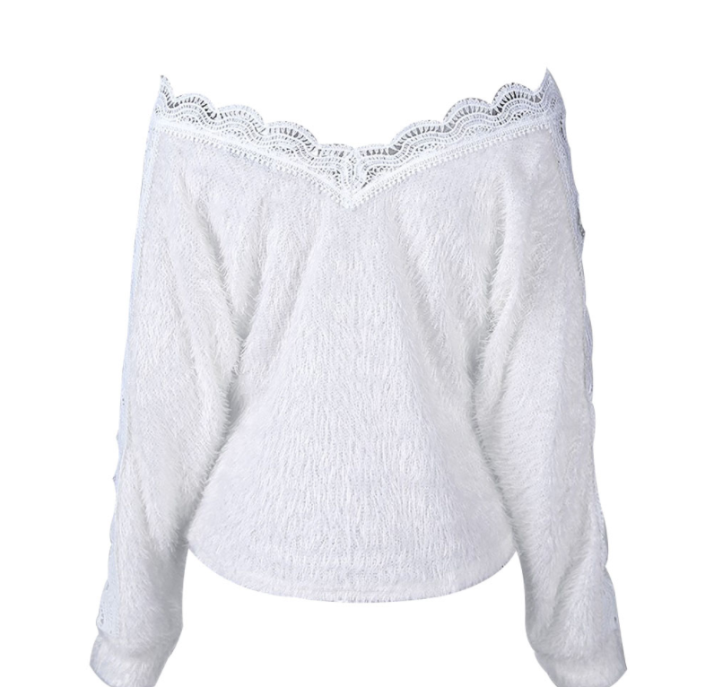 Women Elegant White Pullover DromedarShop.com Online Boutique