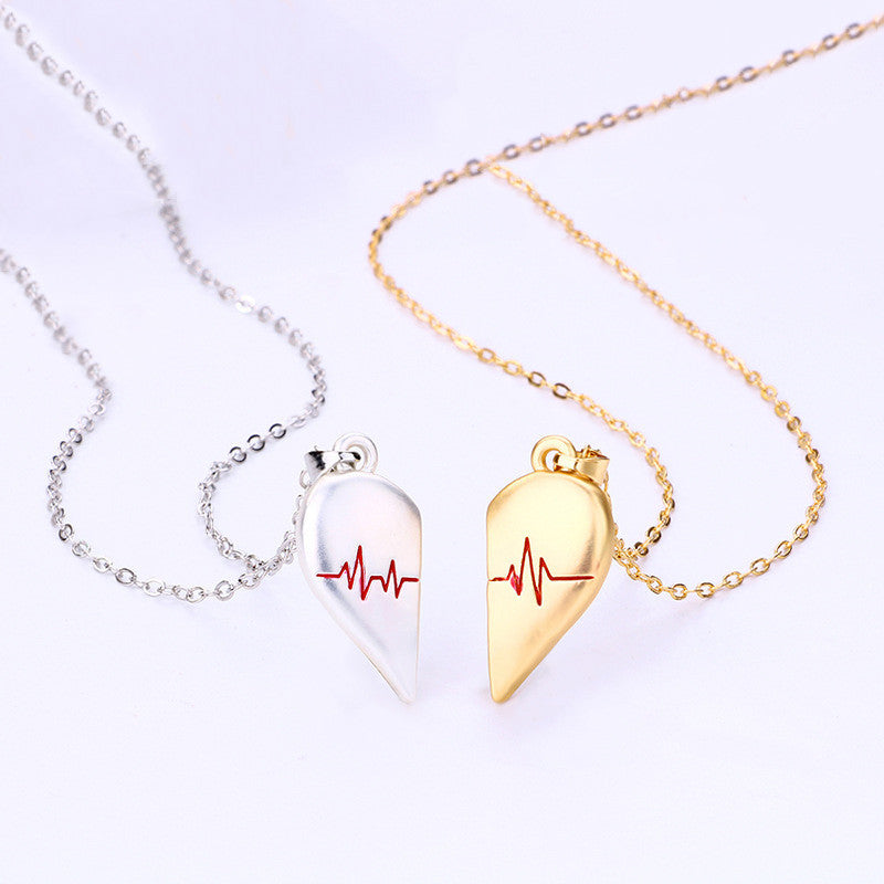 Love Electrocardiogram Couple Magnetic Necklaces - DromedarShop.com Online Boutique