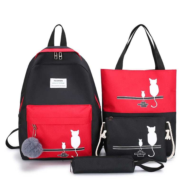 Funny Cat Backpack set - DromedarShop.com Online Boutique