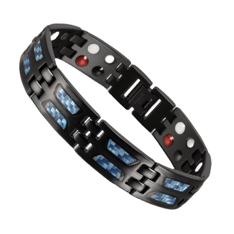 Carbon Fiber and Titanium Wide Magnet Unisex Bracelet - DromedarShop.com Online Boutique