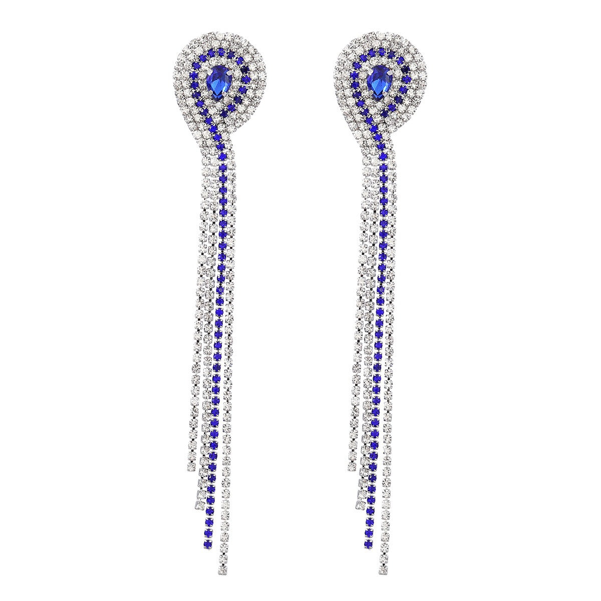 Super Flash Claw Chain Alloy Rhinestone Long Tassel Earrings - DromedarShop.com Online Boutique
