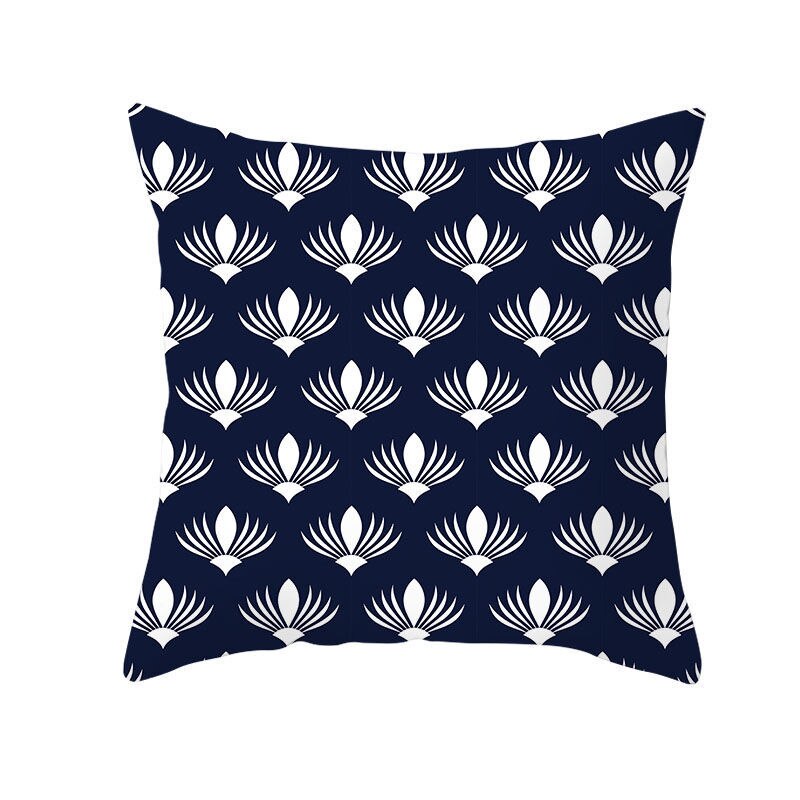 Blue White Porcelain Line-Throw Pillow Case-Home Decor Collection DromedarShop.com Online Boutique