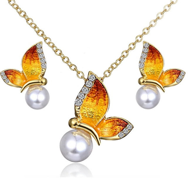 Butterfly Jewelry Necklace Earrings Sets DromedarShop.com Online Boutique