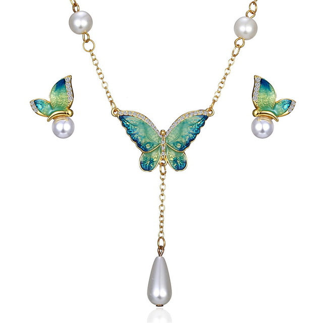 Butterfly Jewelry Necklace Earrings Sets DromedarShop.com Online Boutique