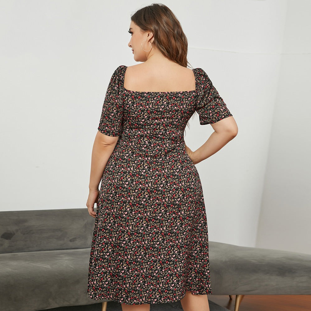Plus Size Women Floral Dress - DromedarShop.com Online Boutique