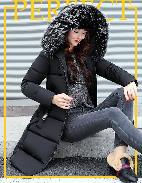 Winter end Sale! Women Large Fur Collar Padded Cotton Warm Winter Coat DromedarShop.com Online Boutique