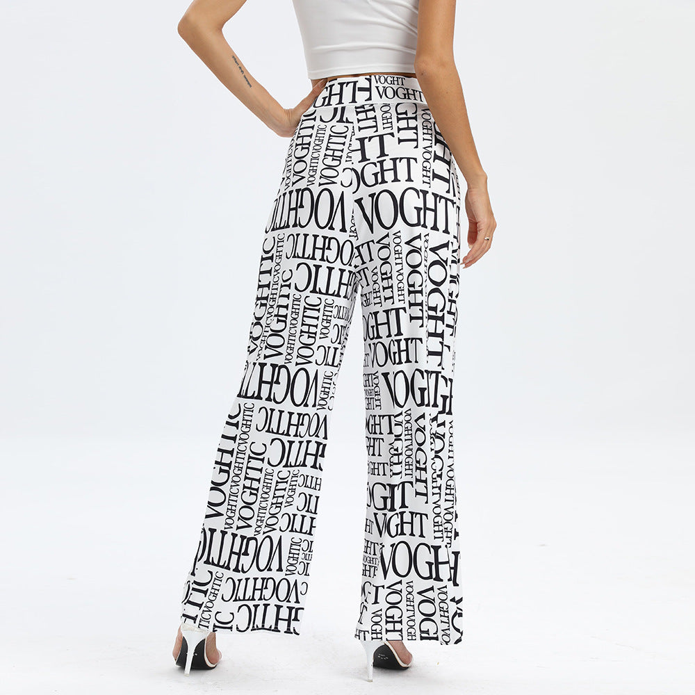 Women's  Letter Print Pants - DromedarShop.com Online Boutique