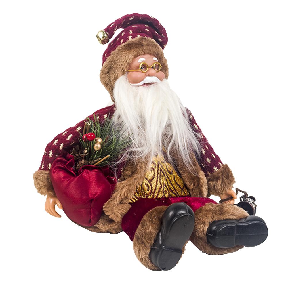 Merry Christmas Santa Claus Sitting Doll Decoration DromedarShop.com Online Boutique