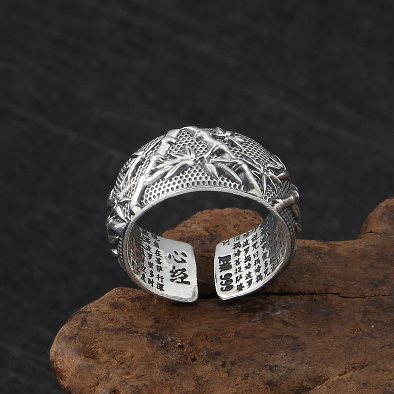Ethnic Buddha Mantra  Ring 100% S999 Sterling Silver DromedarShop.com Online Boutique