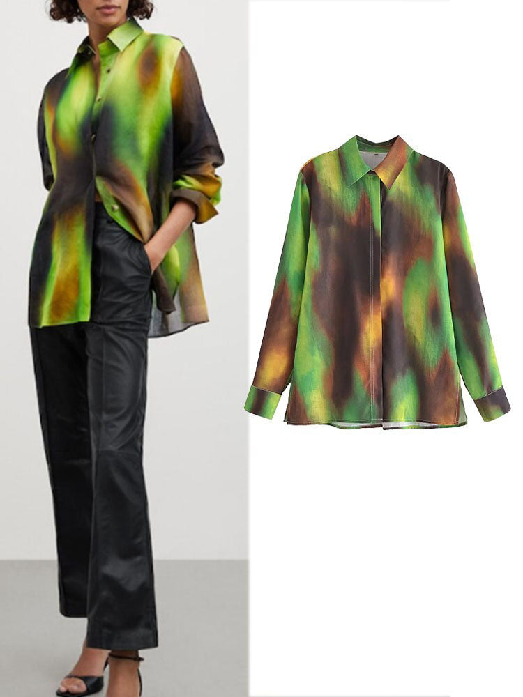 Women Blouse Fashion Tie-Dye Top - DromedarShop.com Online Boutique