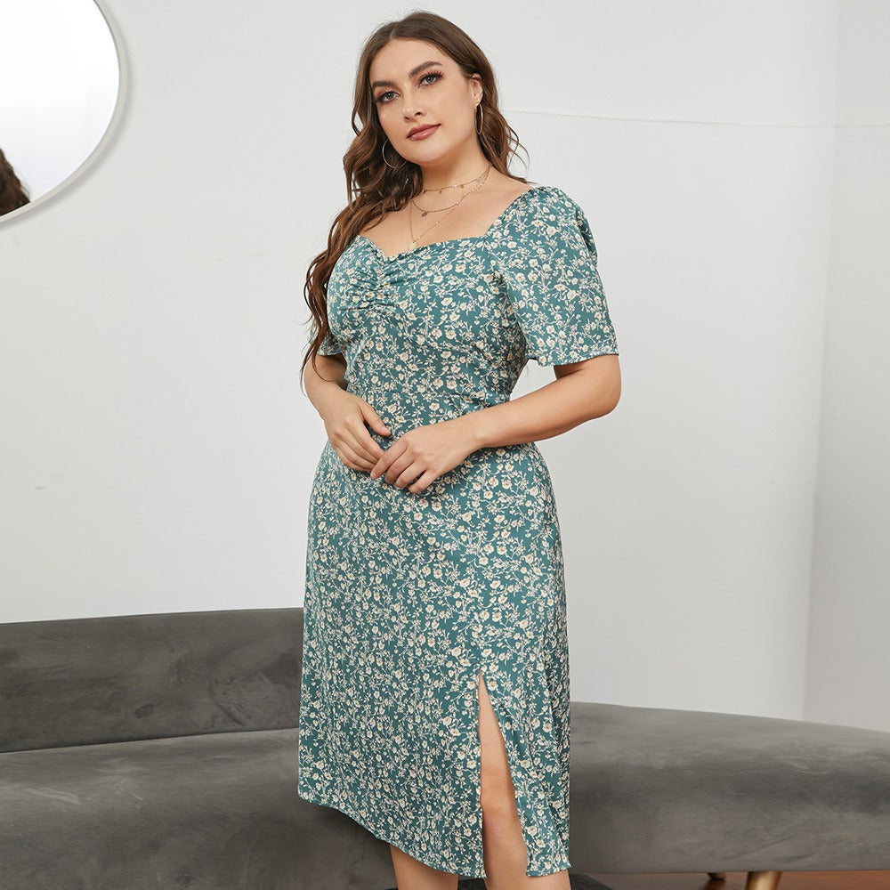 Plus Size Women Floral Dress - DromedarShop.com Online Boutique