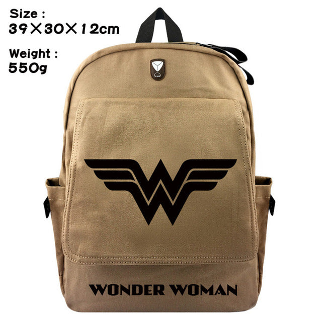 Wonder Woman Canvas Travel Backpack DromedarShop.com Online Boutique