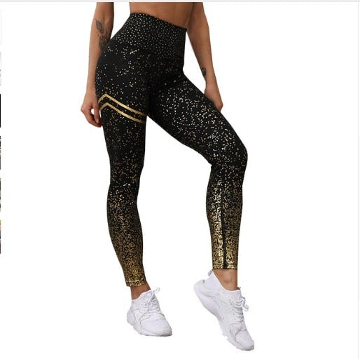 Women Gold Print Leggings DromedarShop.com Online Boutique