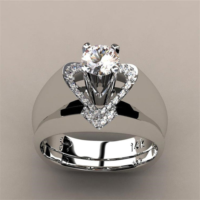 Luxury Crystal Wedding Ring Set DromedarShop.com Online Boutique