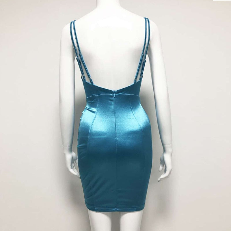 Summer Satin Mini Women's Dress - DromedarShop.com Online Boutique
