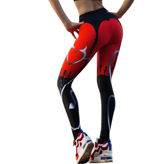 Red Black Women's Fitness Leggings DromedarShop.com Online Boutique