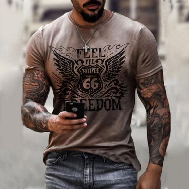 Men's T-Shirt Retro Short Sleeve Shirt - DromedarShop.com Online Boutique