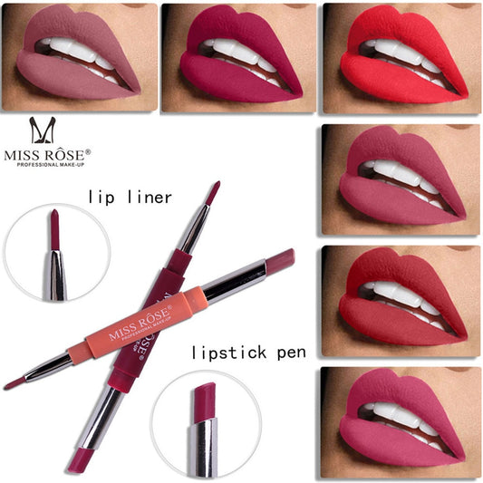 MISS ROSE 1PC Double-end Lasting Lipliner Waterproof Lip Liner Pen 8 Colors DromedarShop.com Online Boutique